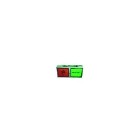 Piloto Doble 52x28mm VERDE/ROJO 230V