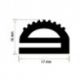 Burlete 17x10mm Perfil Caucho Negro (1m)