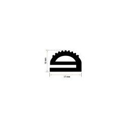 Burlete 17x10mm Perfil Caucho Negro (1m)