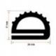 Burlete 24x17mm Perfil Caucho Negro (1m)