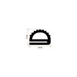 Burlete 24x17mm Perfil Caucho Negro (1m)