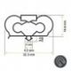 Burlete 32.3x19.6mm Perfil Pvc Negro (2m)