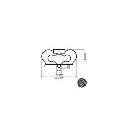 Burlete 32.3x19.6mm Perfil Pvc Negro (2m)