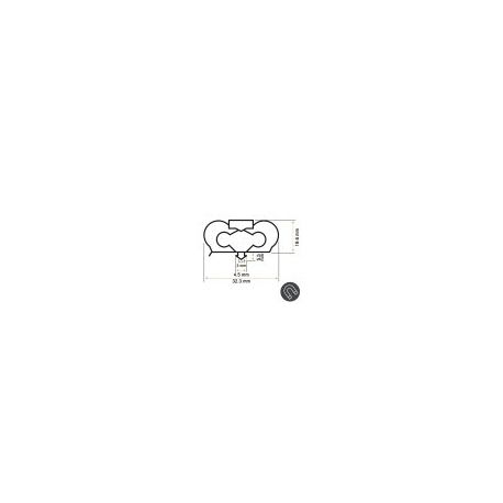 Burlete 32.3x19.6mm Perfil Pvc Negro (2m)