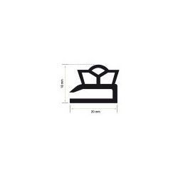 Burlete 20x18mm Perfil Pvc Gris (3m)