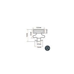 Burlete 12.5x13mm Perfil Pvc Gris (2.2m)