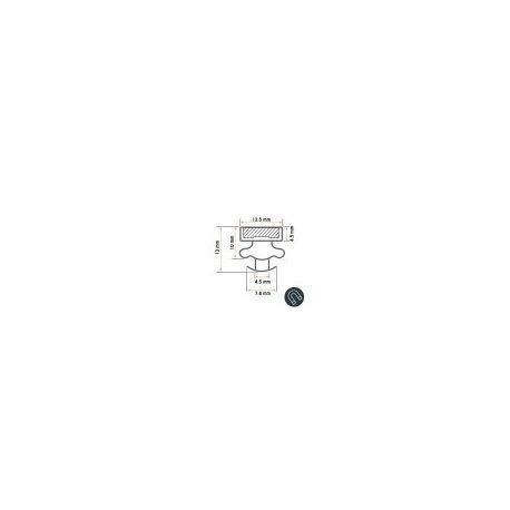 Burlete 12.5x13mm Perfil Pvc Gris (2.2m)