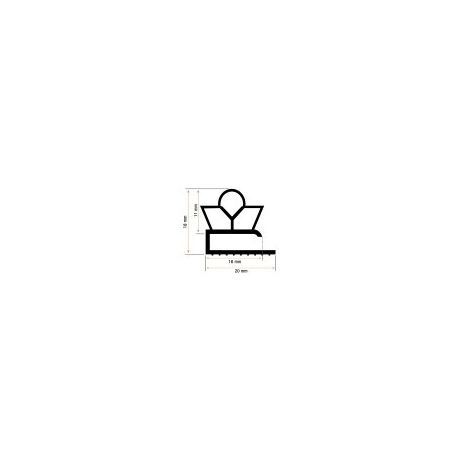 Burlete 20x18mm Perfil Pvc Negro (3m)