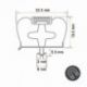 Burlete 629x588mm Pvc Gris