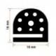 Burlete 16x16mm Perfil Caucho Negro (1m)