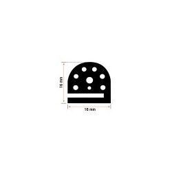 Burlete 16x16mm Perfil Caucho Negro (1m)
