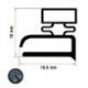 Burlete 18.5x16mm Perfil Pvc Negro (3m)
