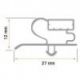 Burlete 27x12mm Perfil Pvc Gris (3m)