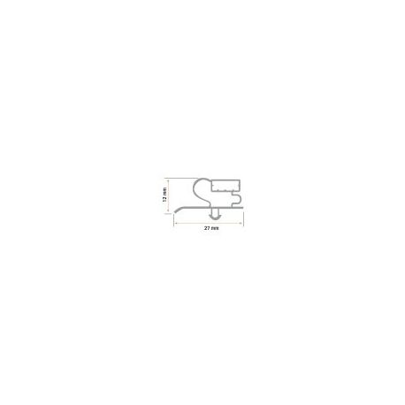 Burlete 27x12mm Perfil Pvc Gris (3m)