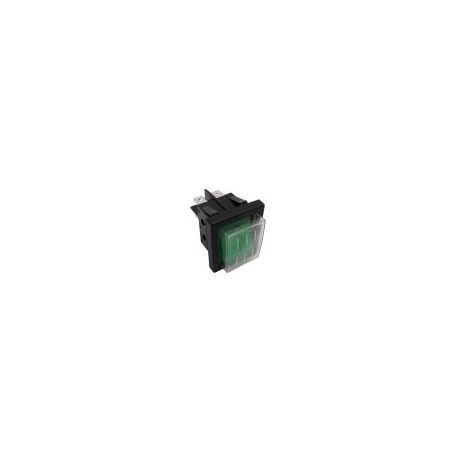 Pulsador Verde 30x22mm 230V Con Funda