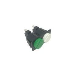 Pulsador Doble BLANCO/VERDE 230V 16A 28x54mm