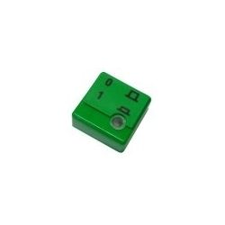 Botón 23x23mm Verde Con Lente