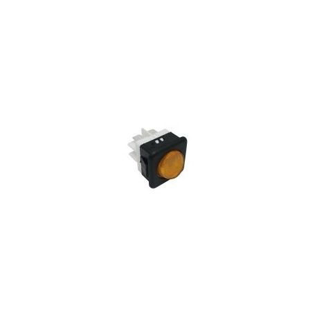 Pulsador Ambar 25x25mm 230V 16A Tecla Redonda