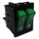 Interruptor Verde 30x22mm 230V Doble Tecla