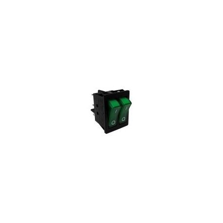 Interruptor Verde 30x22mm 230V Doble Tecla