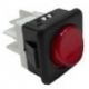 Pulsador Rojo 230V 16A 25x25mm Tecla Redonda