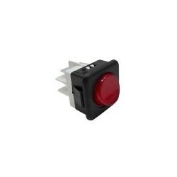 Pulsador Rojo 230V 16A 25x25mm Tecla Redonda