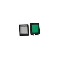 Pulsador Verde 30x22mm 230V C/FUNDA 2CO
